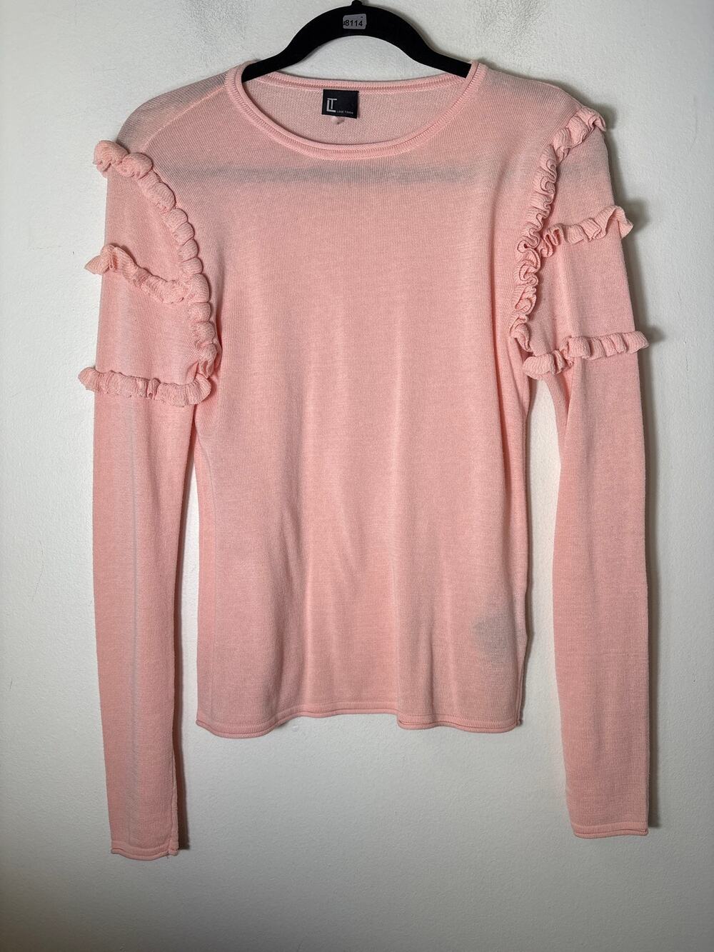 Love Token Pink Ruffled Pullover Sweater Sz S